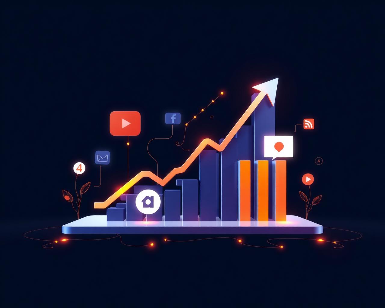 Digital marketing growth illustration